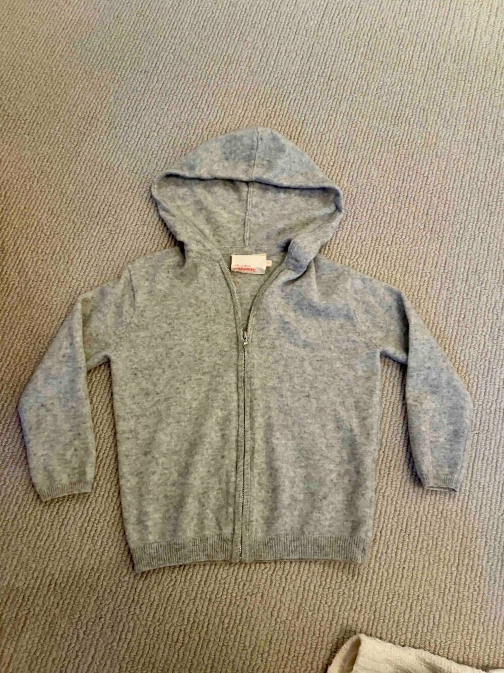 Gray Cashmere Hoodie - Kids Girls Boys Size 8 - Great Condition - Unisex
